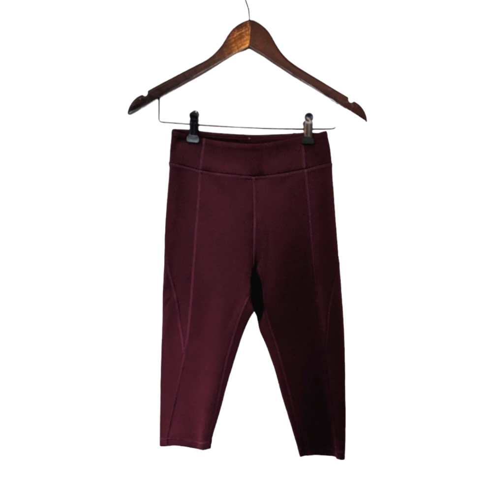 IVY PARK High Rise Crop Leggings Burgundy Women's Size S